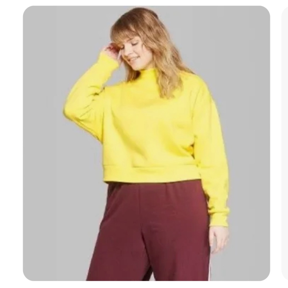 wild fable yellow turtleneck crop